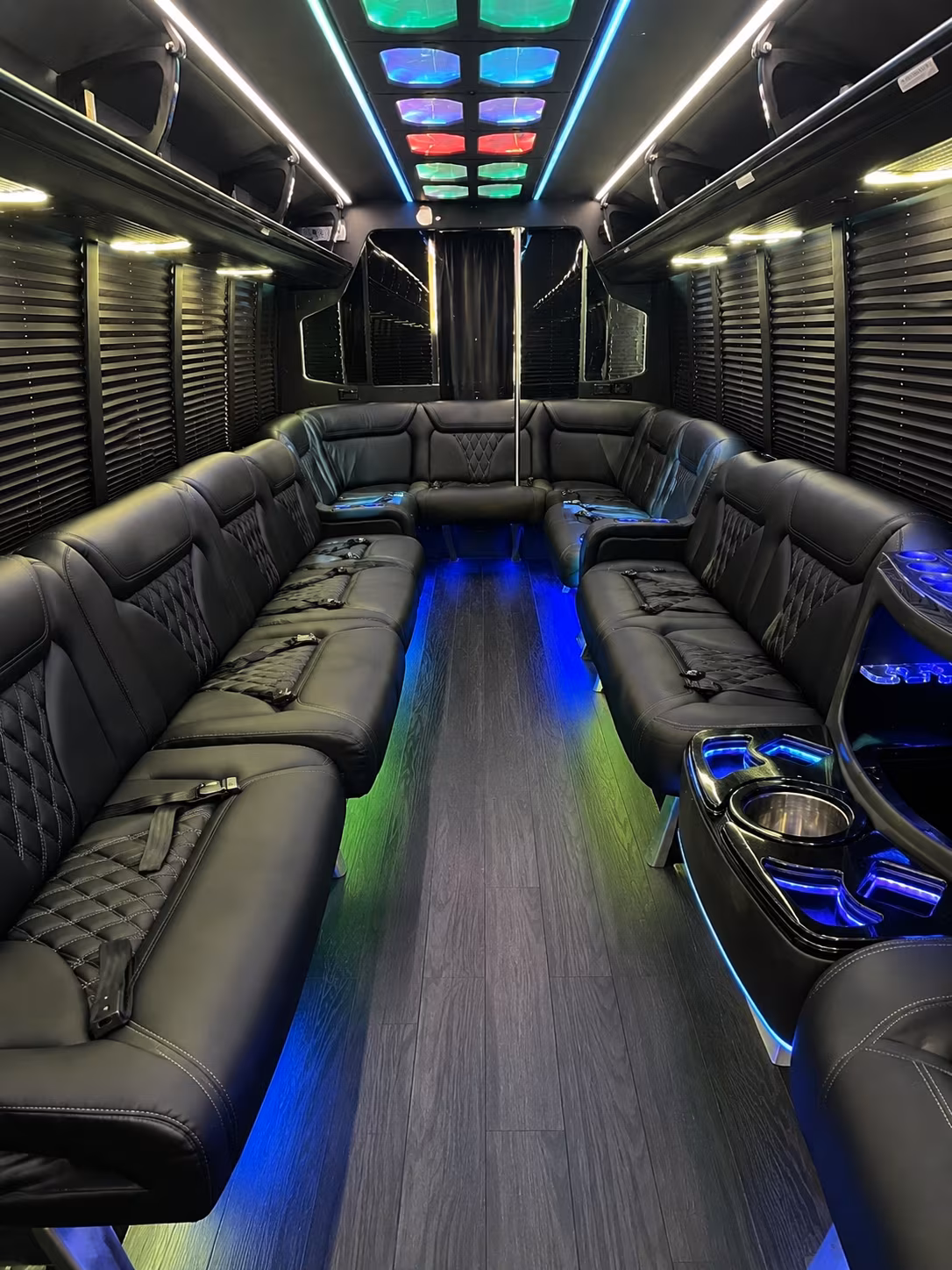 peoria 20 passenger party bus interior