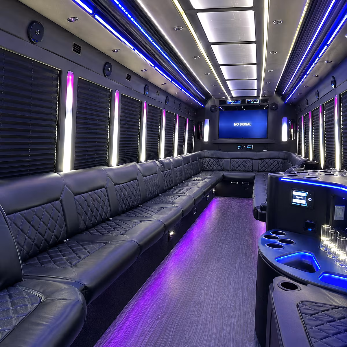 peoria 30 passenger party bus inside