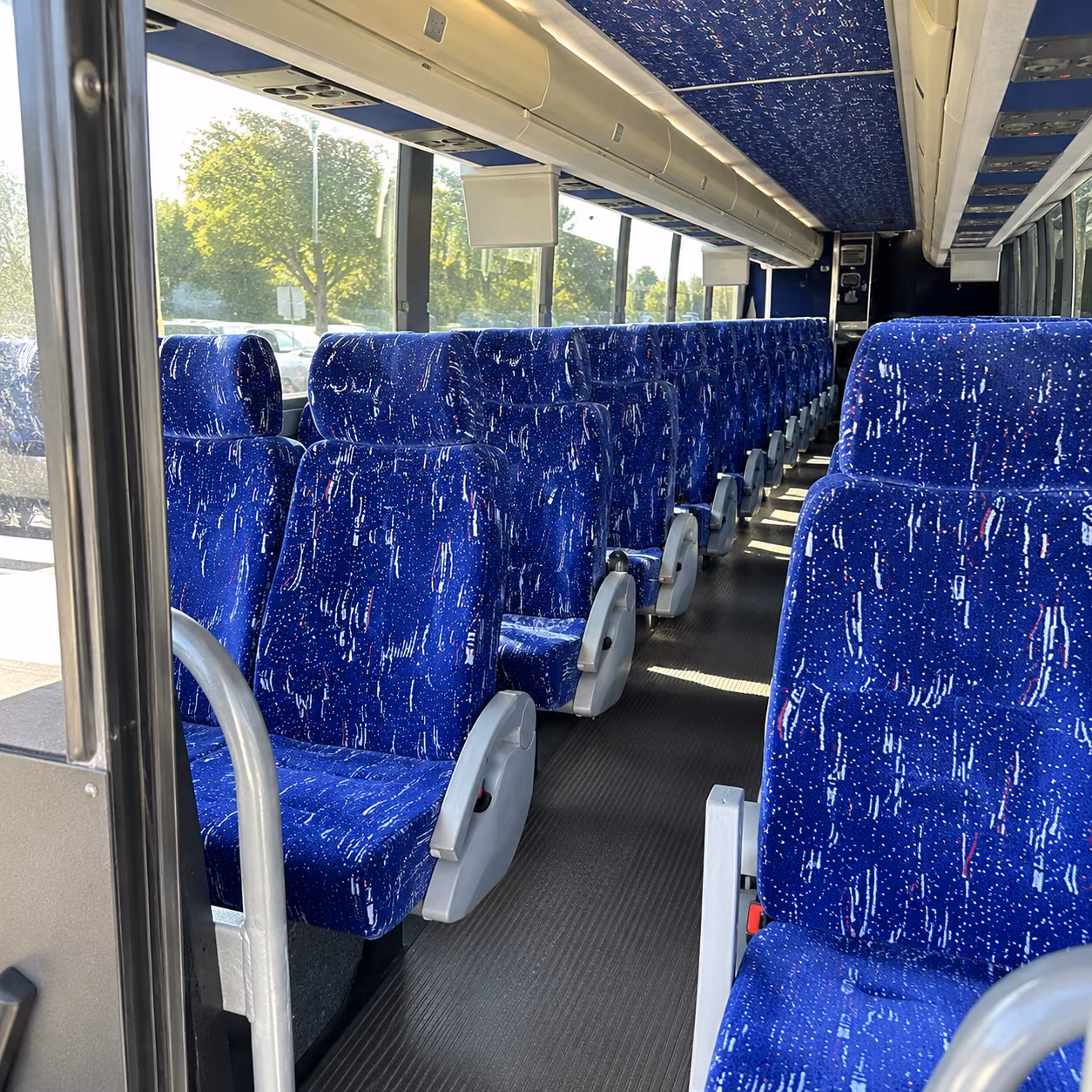 peoria 50 passenger charter bus inside