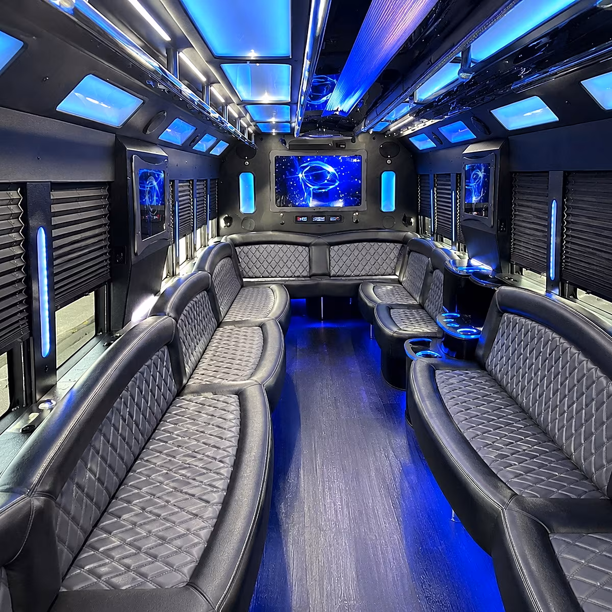 peoria 50 passenger party bus interior